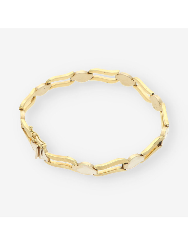 Pulsera oro blanco y amarillo
