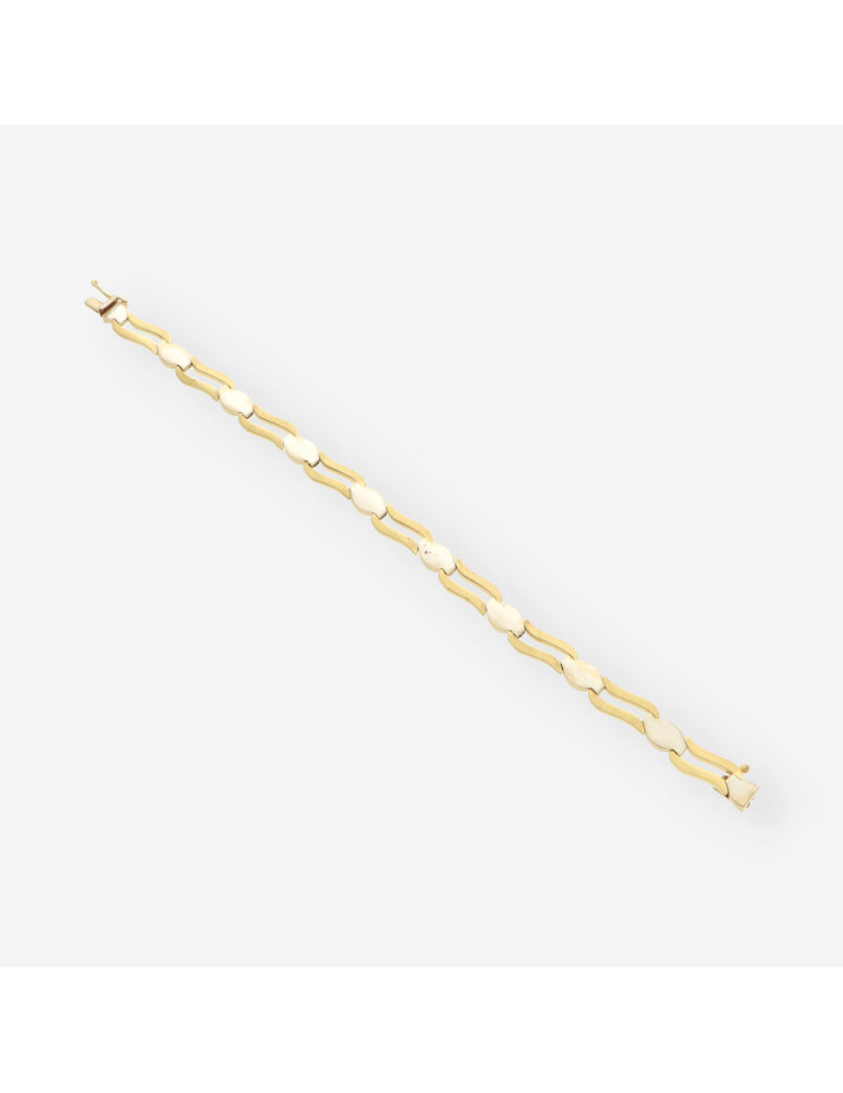 Pulsera oro blanco y amarillo