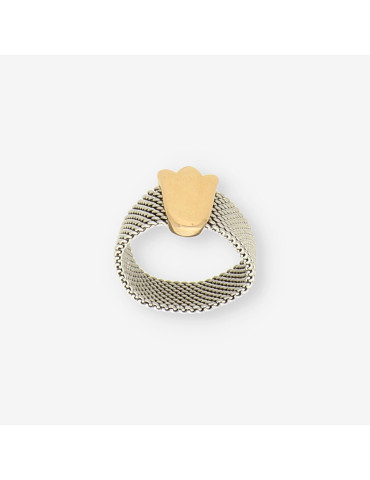 Anillo TOUS tulipan acero y oro