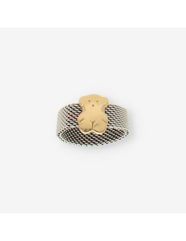 Anillo TOUS oso acero y oro