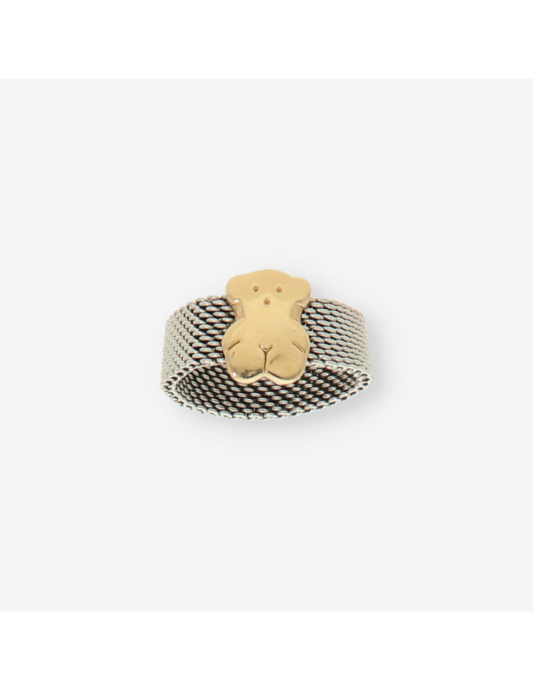 Anillo TOUS oso acero y oro