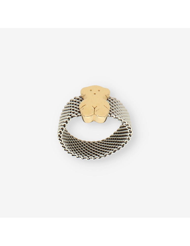 Anillo TOUS oso acero y oro
