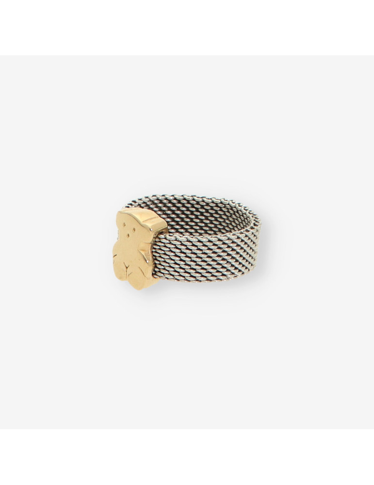 Anillo TOUS oso acero y oro