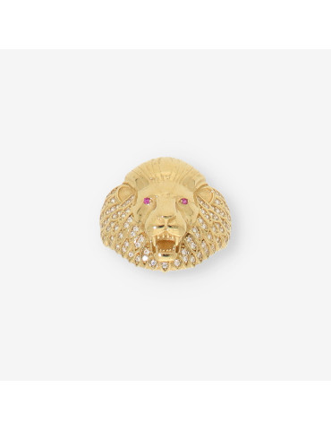 Anillo leÃ³n oro