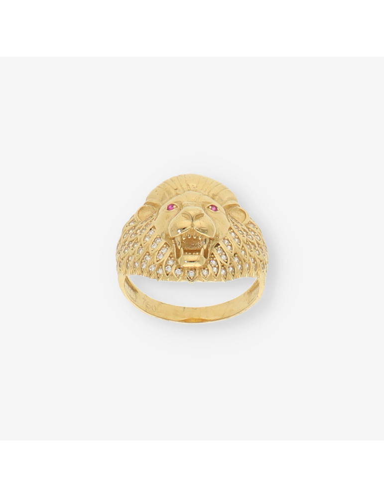 Anillo leÃ³n oro