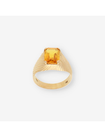 Anillo oro piedra amarilla