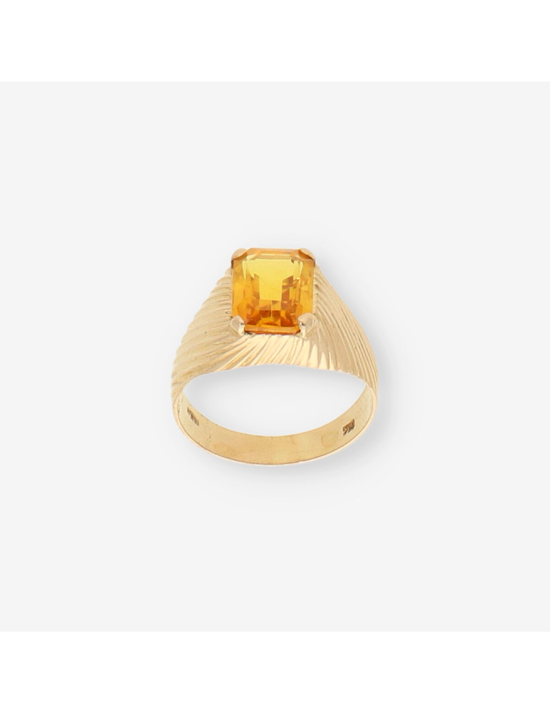Anillo oro piedra amarilla
