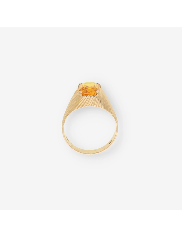 Anillo oro piedra amarilla