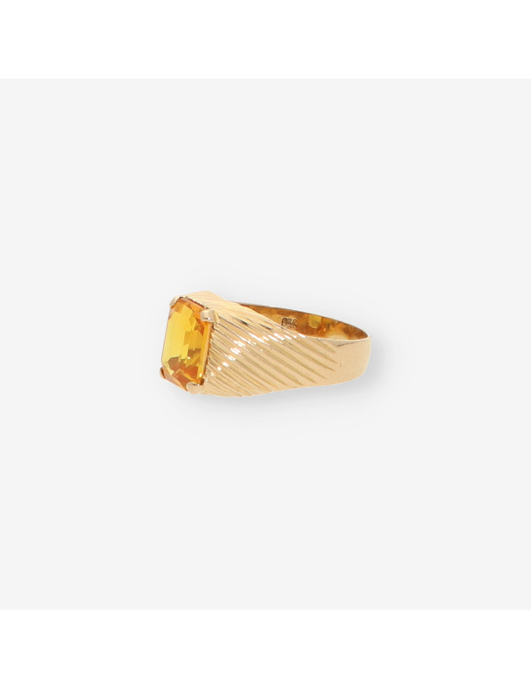 Anillo oro piedra amarilla