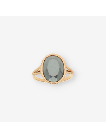 Anillo oro piedra negra