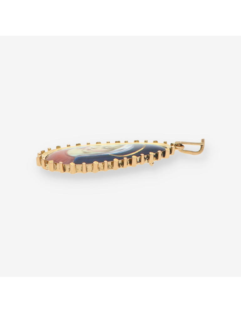 Colgante Virgen esmalte y oro