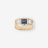 Anillo Vintage oro diamantes y zafiro