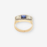 Anillo Vintage oro diamantes y zafiro