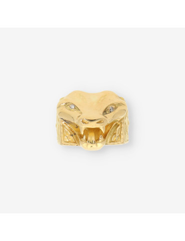 Anillo cabeza serpiente oro