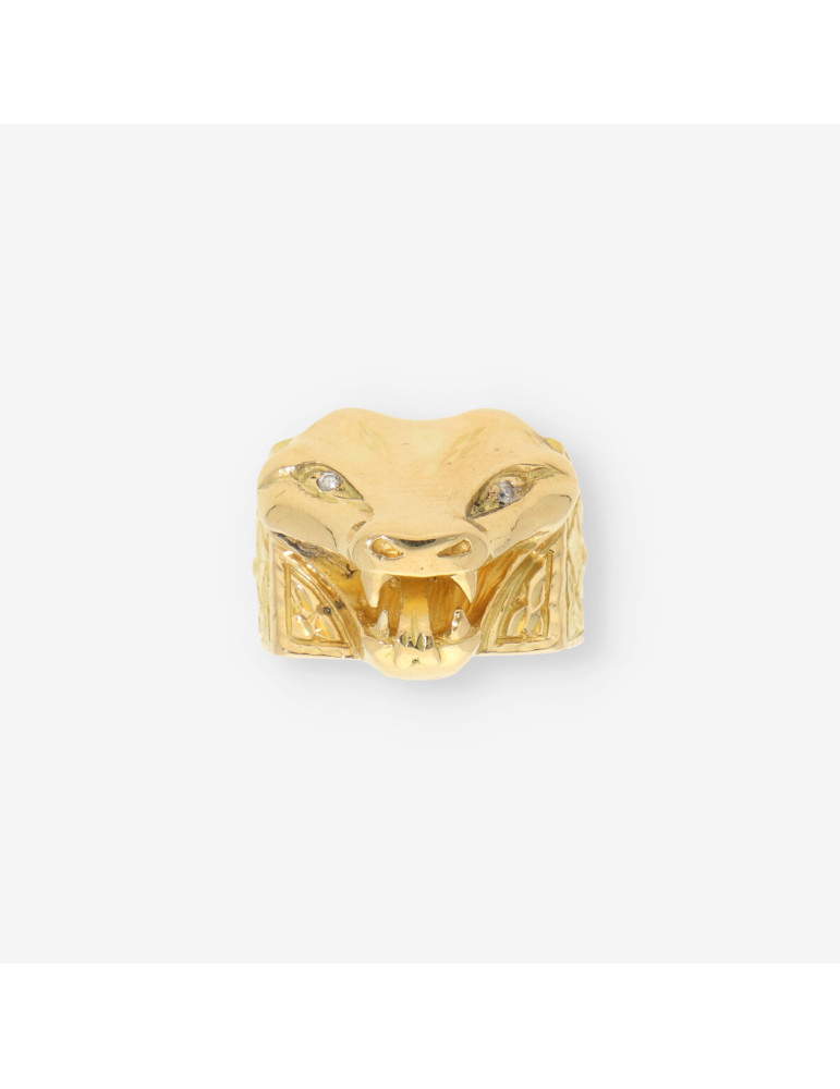 Anillo cabeza serpiente oro