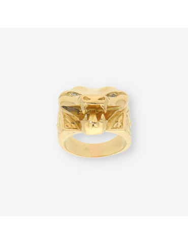 Anillo cabeza serpiente oro
