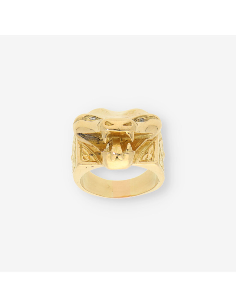 Anillo cabeza serpiente oro