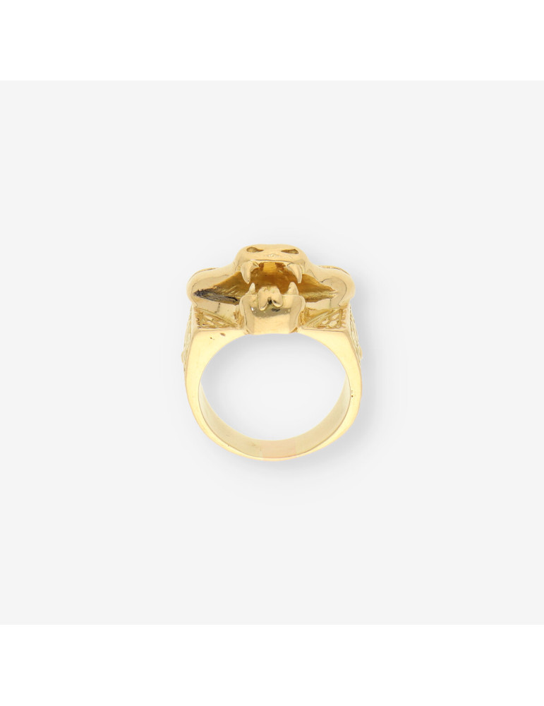 Anillo cabeza serpiente oro