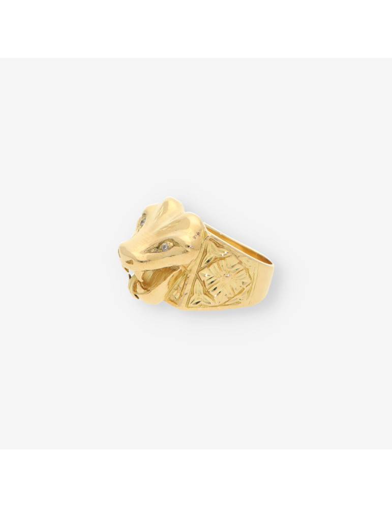 Anillo cabeza serpiente oro