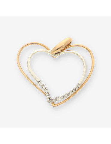 Colgante corazÃ³n oro/oro blanco 