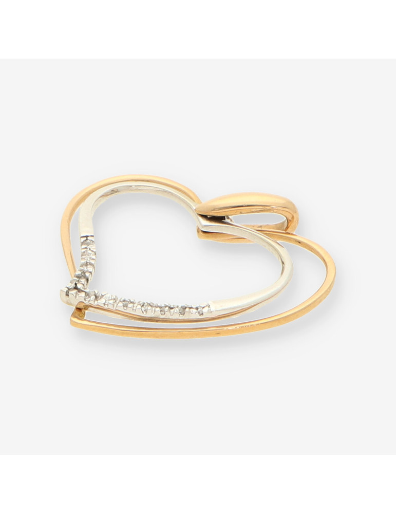 Colgante corazÃ³n oro/oro blanco 