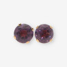 Pendientes 4 grapas oro y p. lila