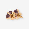 Pendientes 4 grapas oro y p. lila
