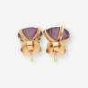 Pendientes 4 grapas oro y p. lila