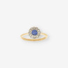 Anillo oro piedra azul y brillantes