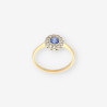 Anillo oro piedra azul y brillantes
