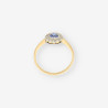 Anillo oro piedra azul y brillantes