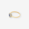 Anillo oro piedra azul y brillantes
