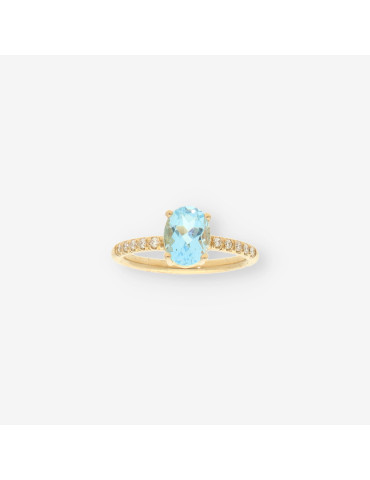 Anillo topacio oro y brillantes