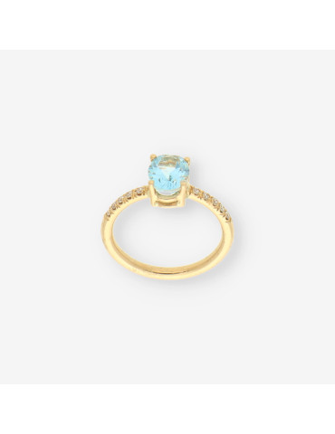 Anillo topacio oro y brillantes
