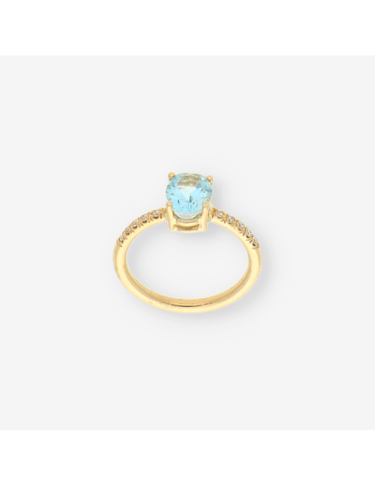 Anillo topacio oro y brillantes