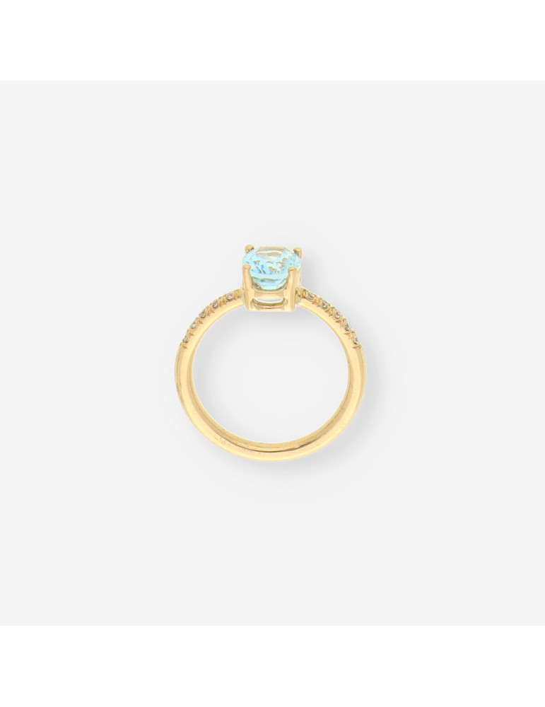 Anillo topacio oro y brillantes