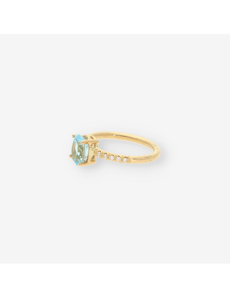 Anillo topacio oro y brillantes