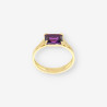 Anillo Solitario oro y p. lila