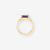 Anillo Solitario oro y p. lila