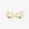 Pendientes oro bl/ama p. roja brillantes