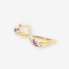 Pendientes oro bl/ama p. roja brillantes