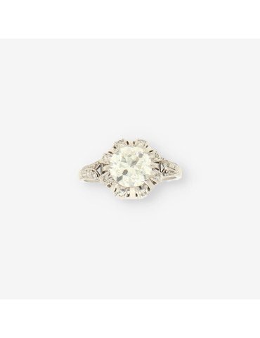 Anillo platino y brillante aprox.1.60 Qt