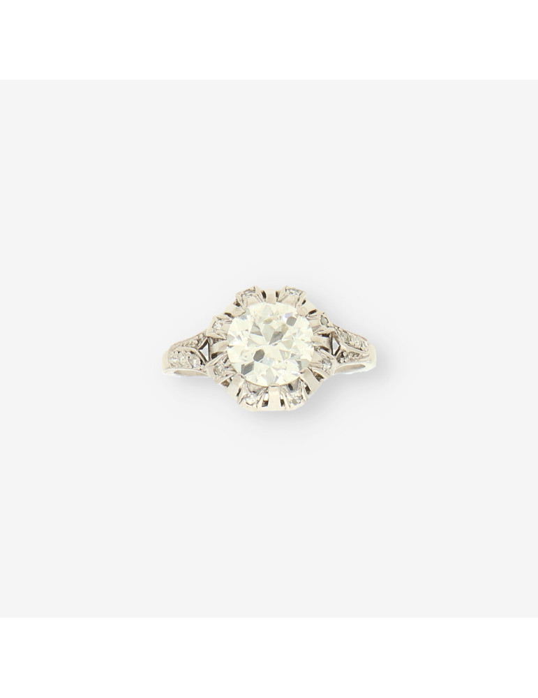Anillo platino y brillante aprox.1.60 Qt