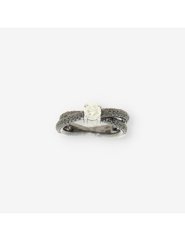 Anillo oro bl./ama.bri/bri negros RABAT