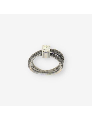 Anillo oro bl./ama.bri/bri negros RABAT