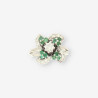 Anillo oro blanco brillantes y esmeralda