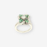 Anillo oro blanco brillantes y esmeralda