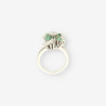 Anillo oro blanco brillantes y esmeralda