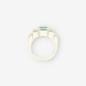 Anillo oro blanco Esmeralda y brillantes