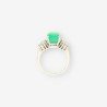 Anillo oro bl. Esmeralda y brillantes